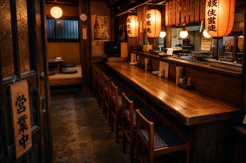 カウンター中心の小さな店内